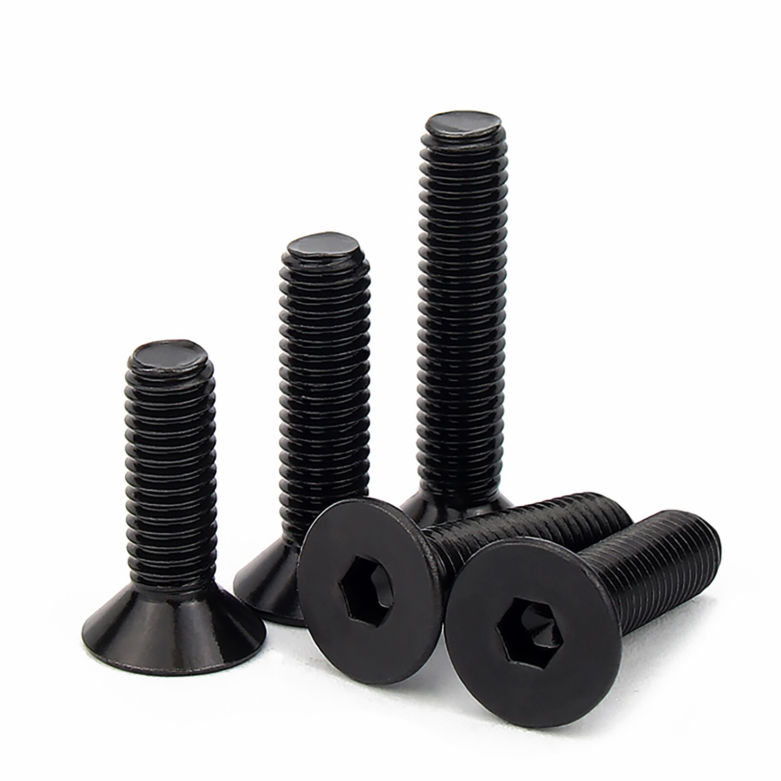 M3 M4 M5 SOCKET COUNTERSUNK SCREWS CSK HEX ALLEN KEY BOLTS BLACK STAINLESS STEEL