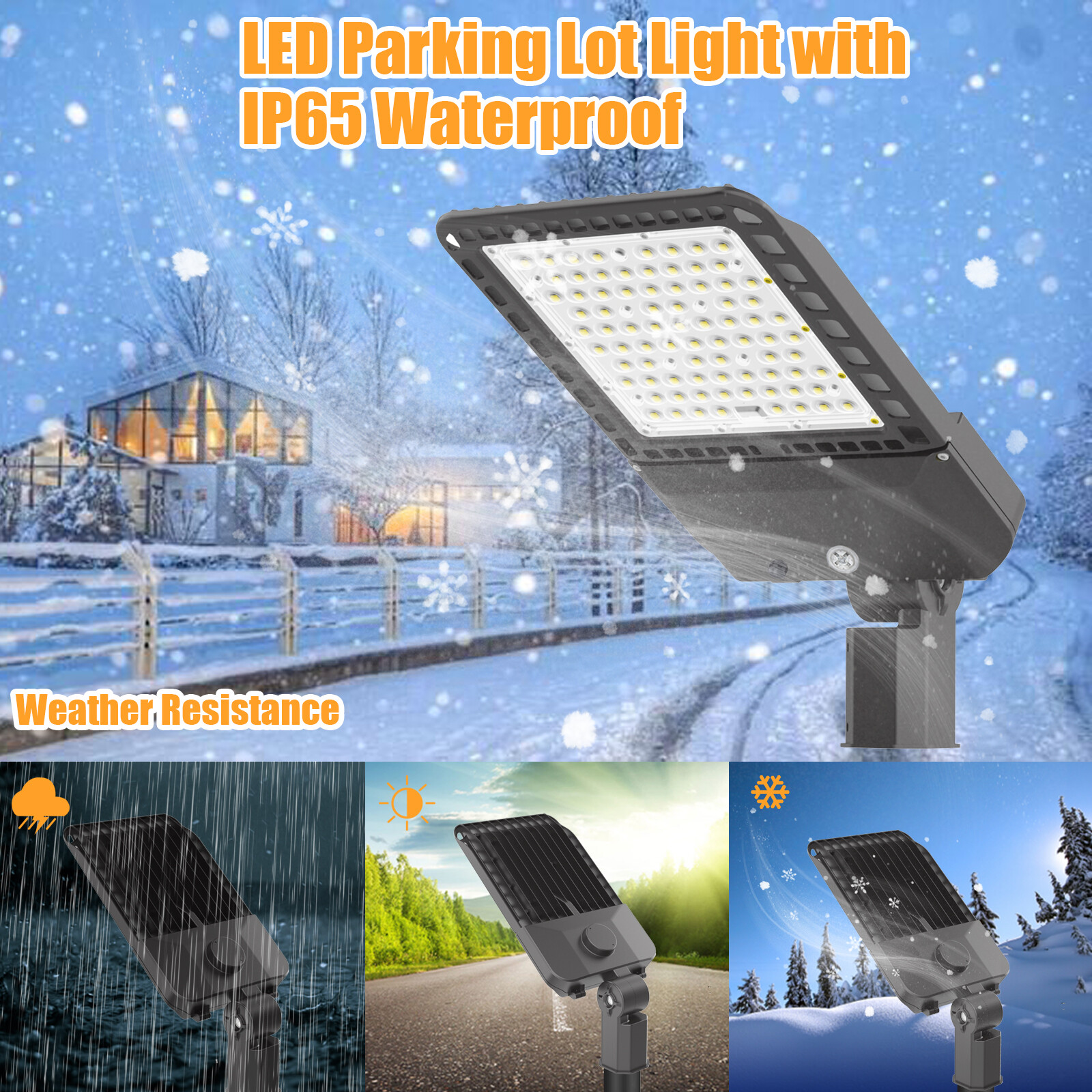 300W LED Parking Lot Lights Adjustable Slip Fit Outdoor Commercial Stadium Light