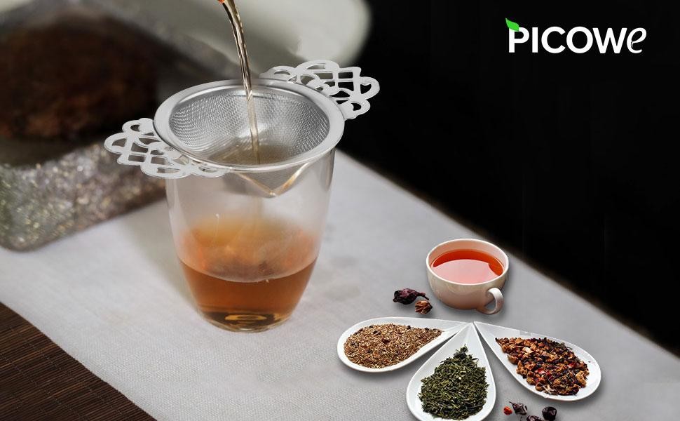 2 Pack Tea Strainer Bowl, Stainless Steel Sliver Tea Strainers for Loose Tea
