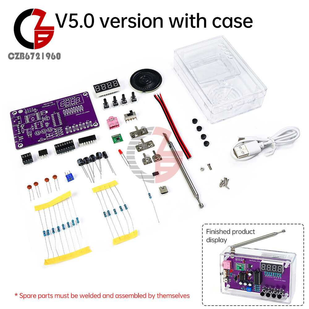 DIY FM Radio Electronic Kit 87-108MHz Digital RDA5807S Module Soldering Project