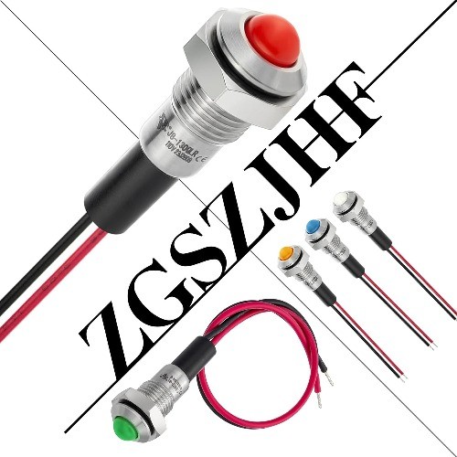 UL Listed Mini Indicator Light 8mm 0.31 Inch Waterproof IP67 110V 120V Domed