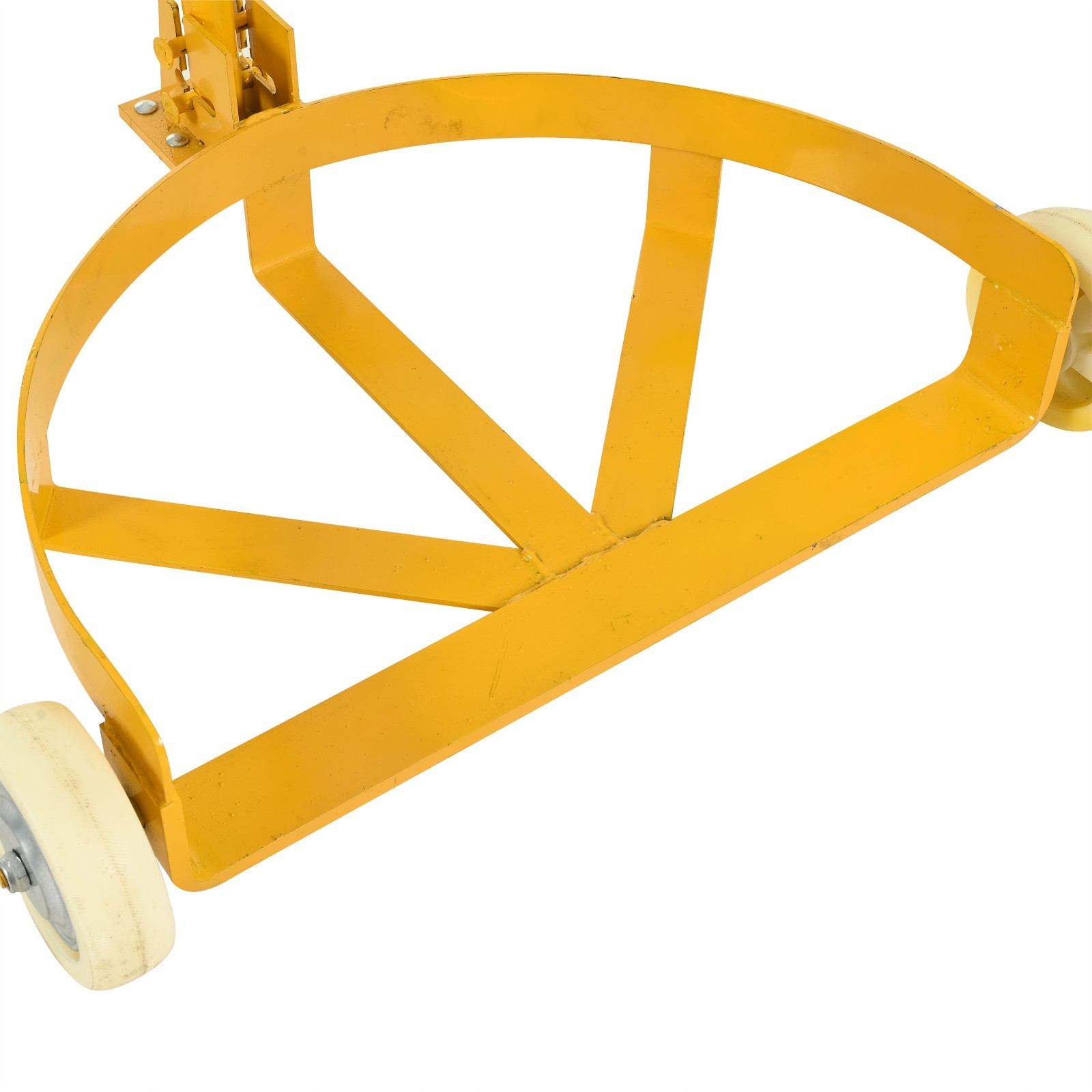 55 Gallon Drum Dolly, 1200lbs capacity, with 2 fixed PU Wheels and 1 swivel whee