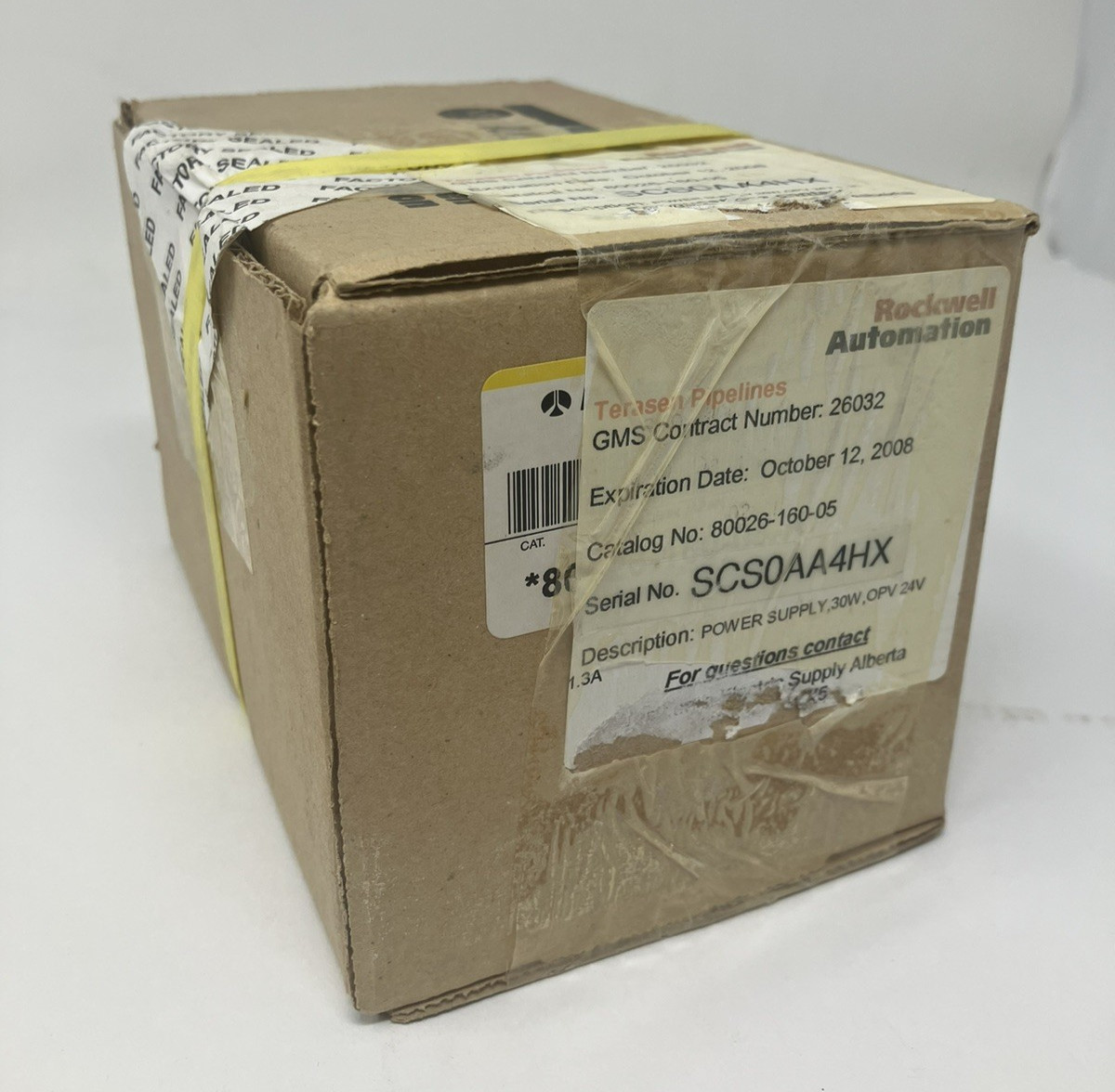 New Factory Sealed Allen Bradley 30W, 24V, 1.3 A Power Supply, P/N 80026-160-05
