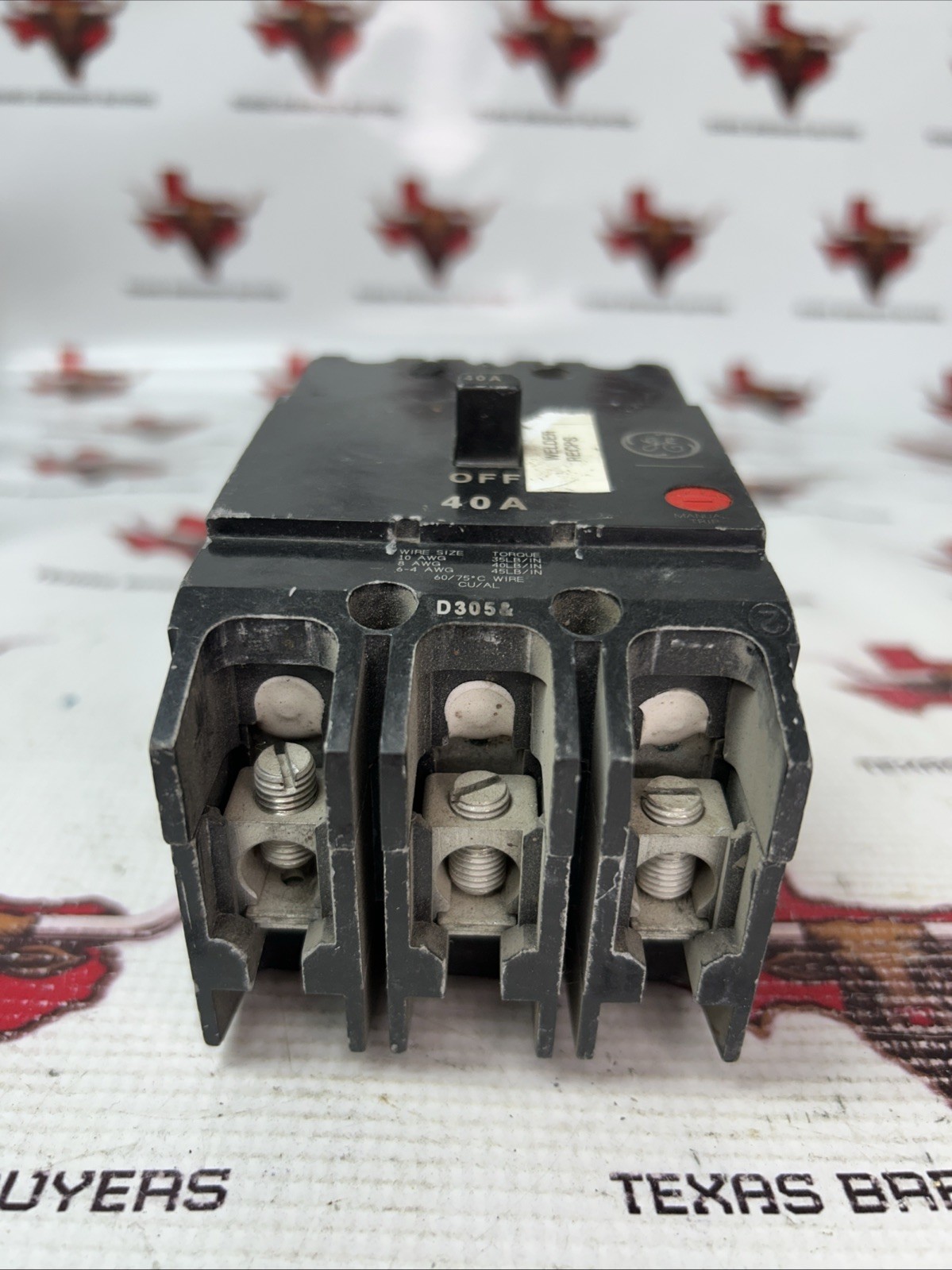 GE GENERAL ELECTRICS 40 AMP CIRCUIT BREAKER 3 POLE 480Y/277 VAC TEY340