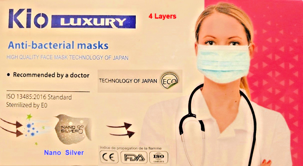 4- Layer Sterrilized Medical/Surgical Aniti Bacterial – Nano Silver Face Masks