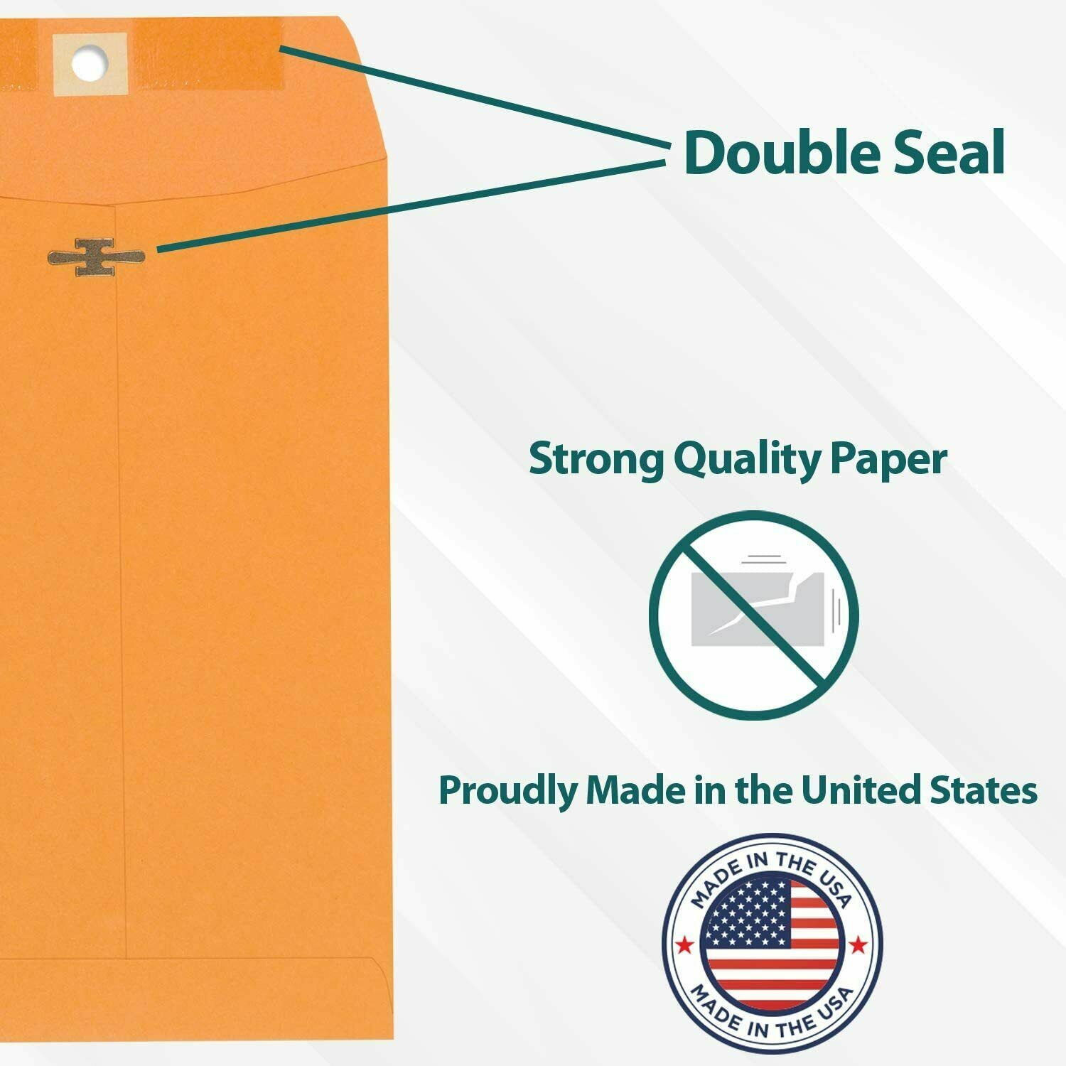 Clasp Brown Envelopes- 10×13 Inch Heavyweight Paper- 3 Packs of 3 (9 Pcs)