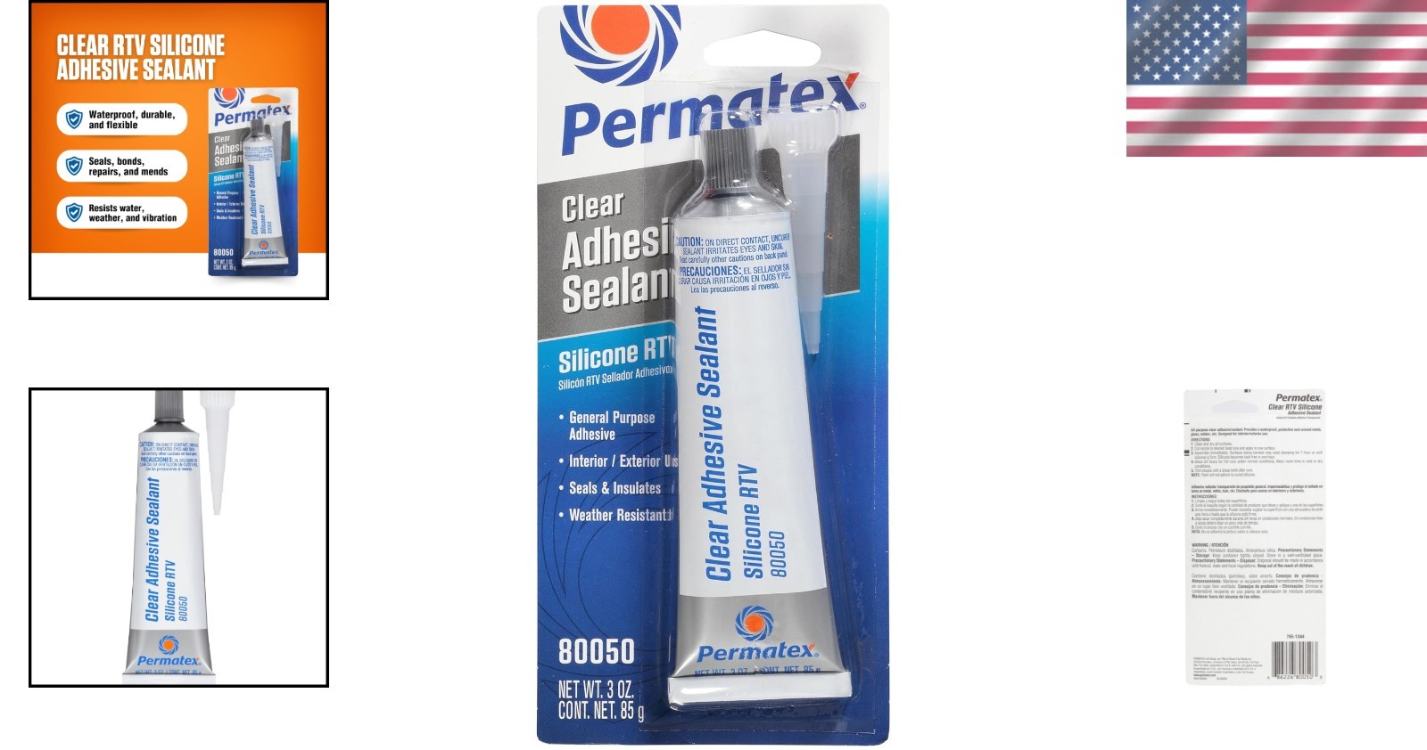 Versatile 3 oz Clear RTV Silicone Sealant – Waterproof for Indoor & Outdoor Use