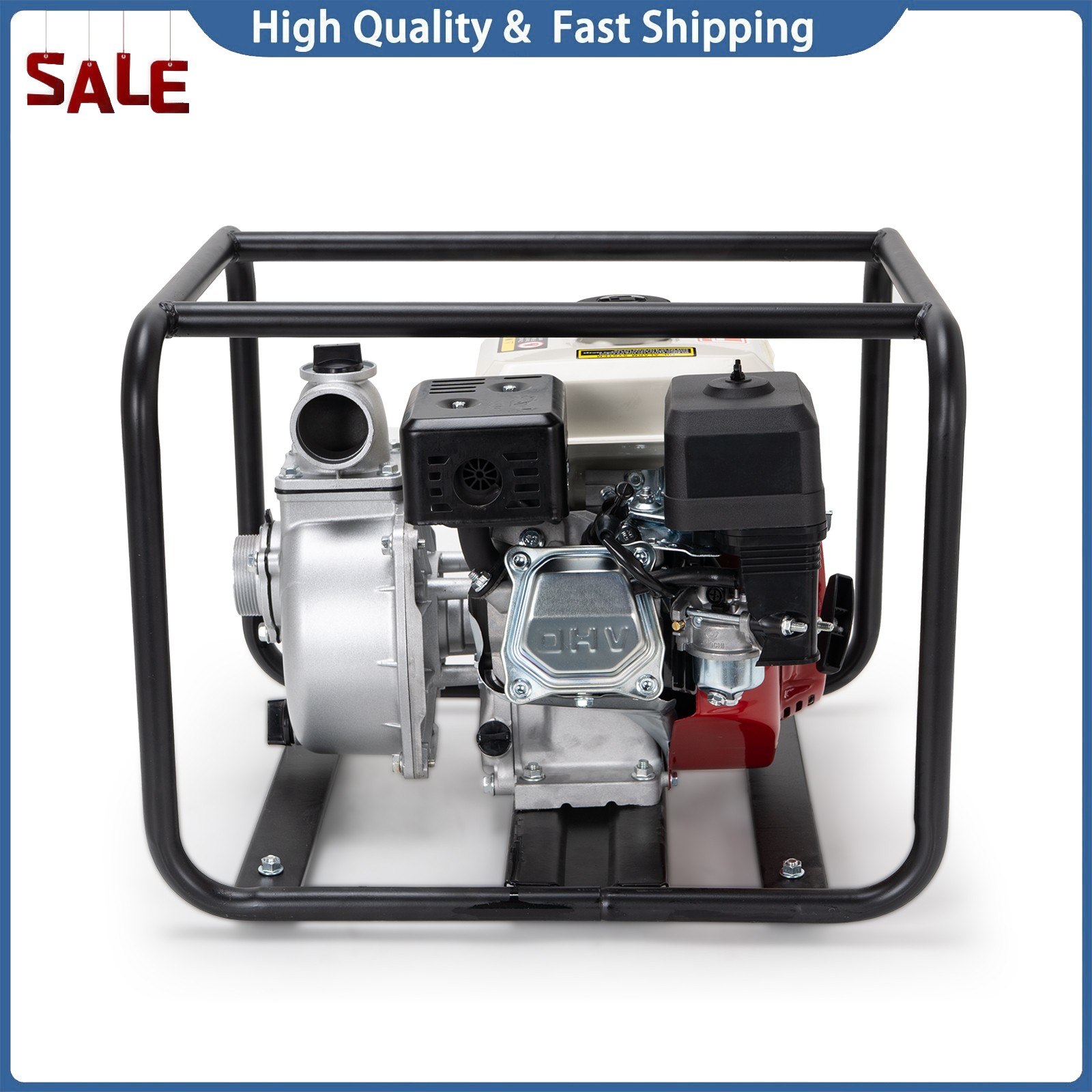 2 Inch Gas Powered Water Pump 6.5HP 4-Stroke Cast Iron Semi Trash Drainage Tool