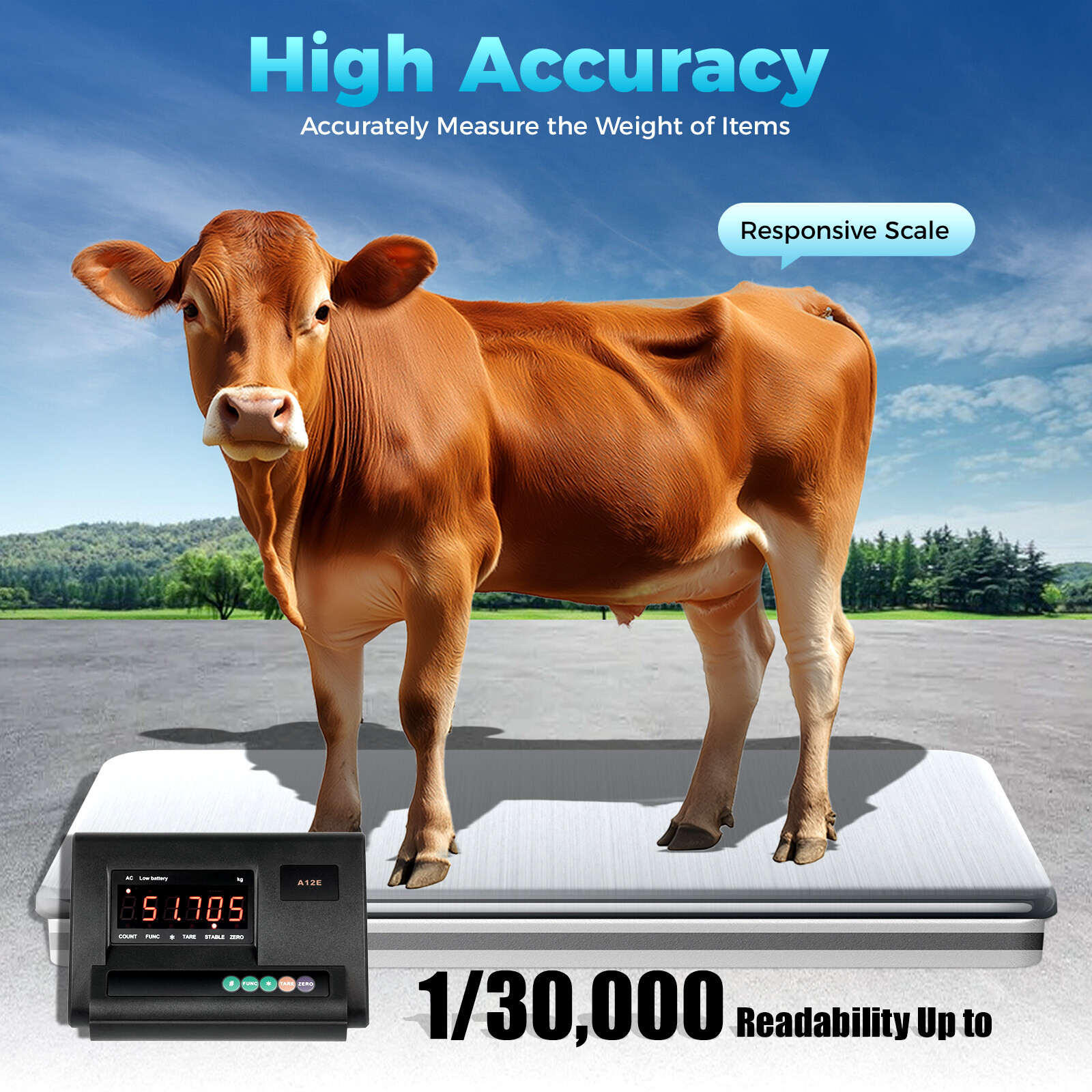 Industrial Weight Indicator 2T Capacity High Precision LCD Display Black Modern