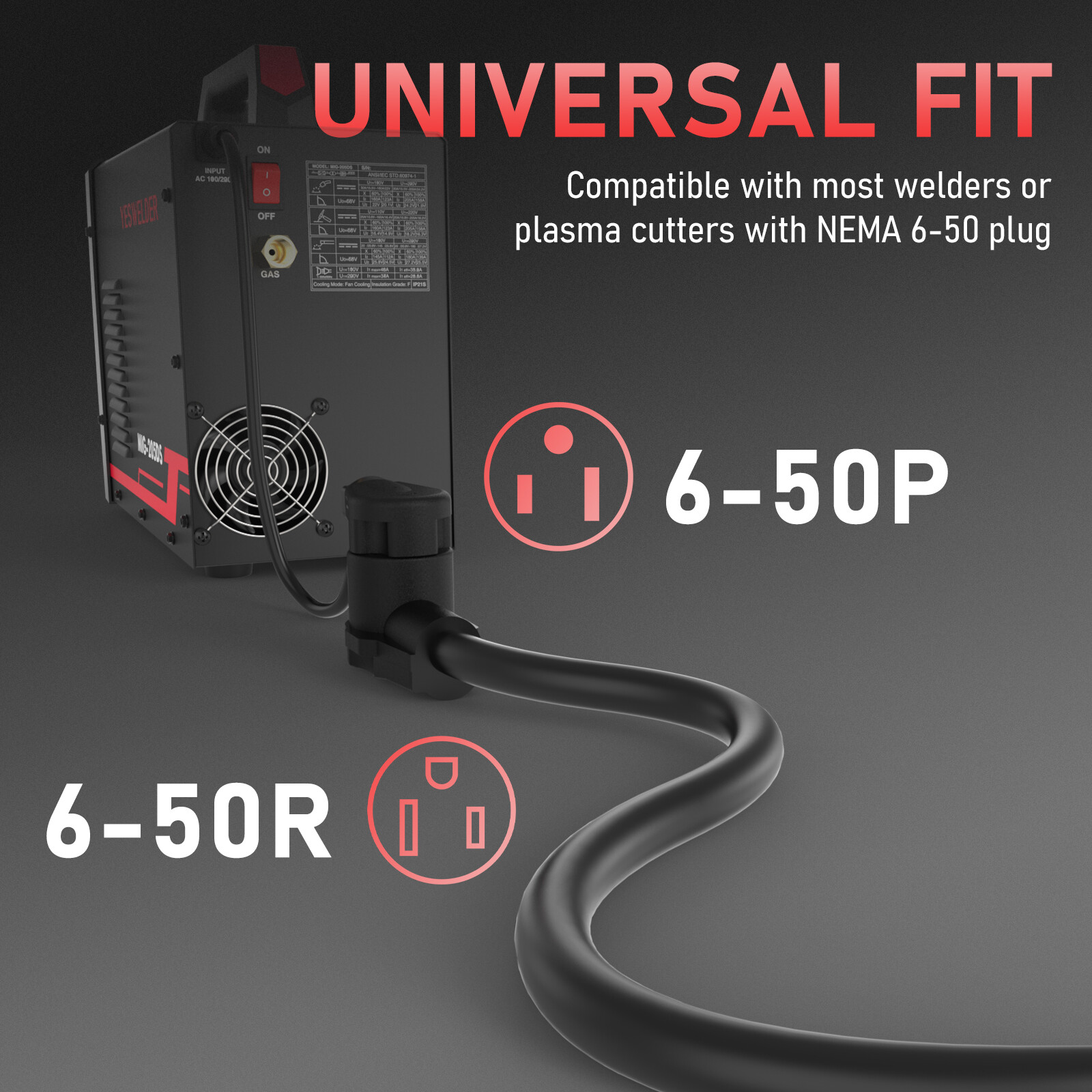 20ft 250 Volt 25 Amp, 10/3 Welder Extension Cord for Welding Machine
