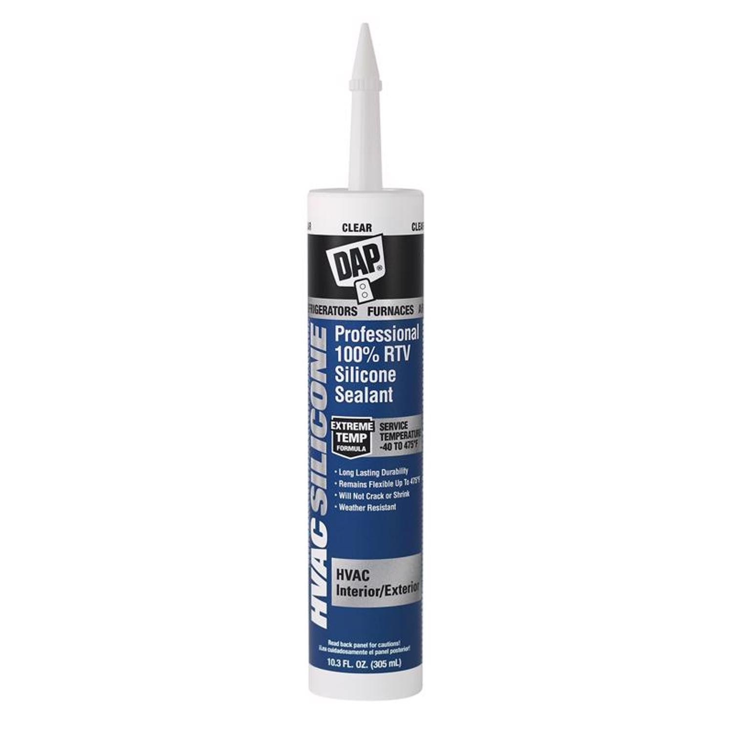 DAP 08011 HVAC Professional 100% RTV Silicone Clear Sealant 10.3 oz.