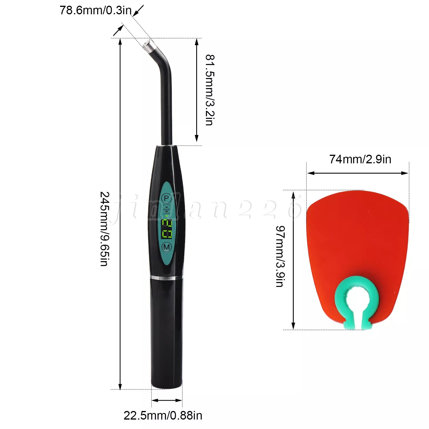 Dental Wireless Cordless LED Cure Curing Light Lamp 1500mw 5W Tool Resin Cure US