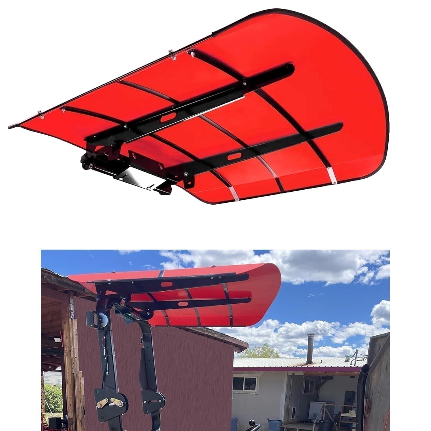 Red Tuff Top Tractor Canopy 48×52 For 2×2 2×3 ROPS Sun Shield Mower Umbrella