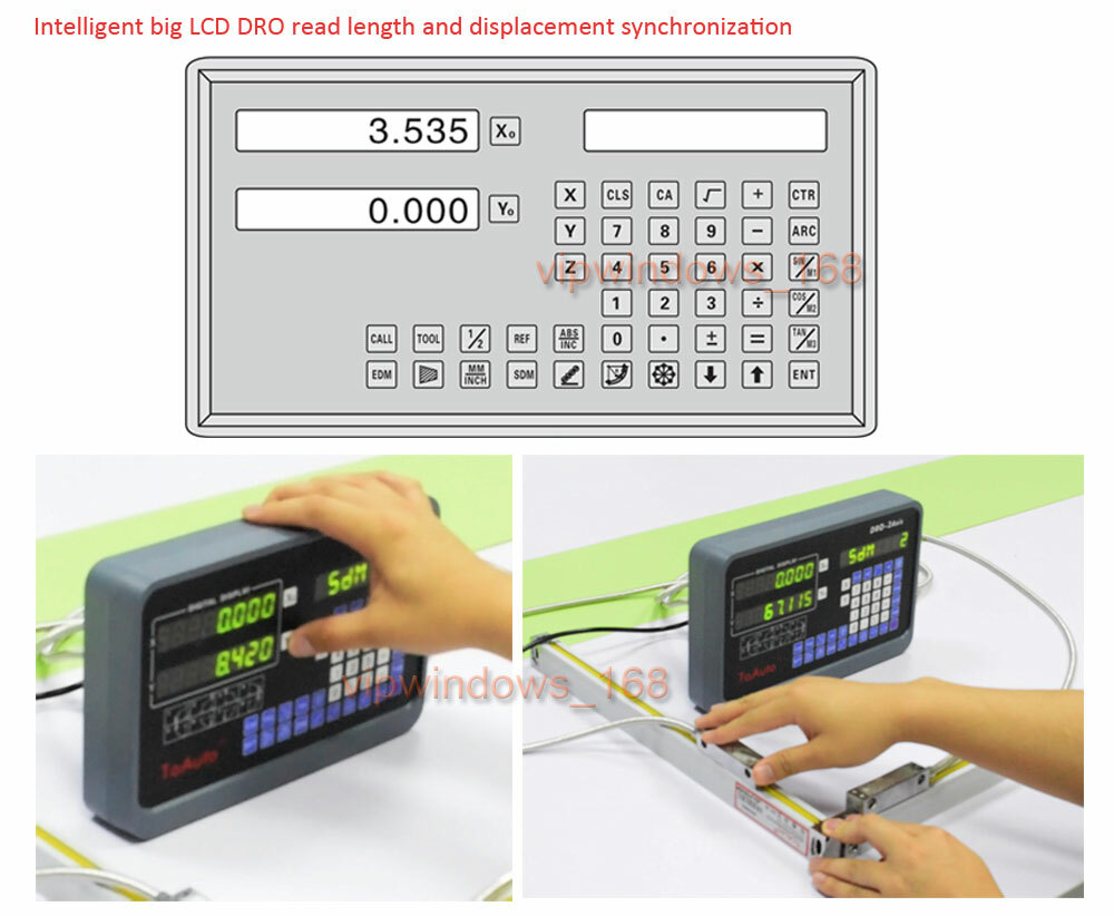 250+1000mm Linear Scale TTL Sensor 2Axis Digital Readout DRO for Bridgeport,US
