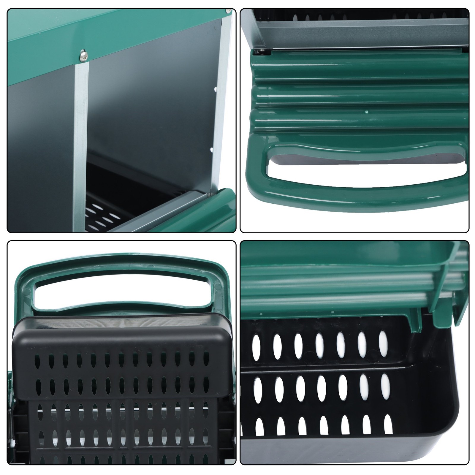 4 Holes Rollout Egg Collection Green Chicken Nest Box Hen Laying Nest Boxes Coop