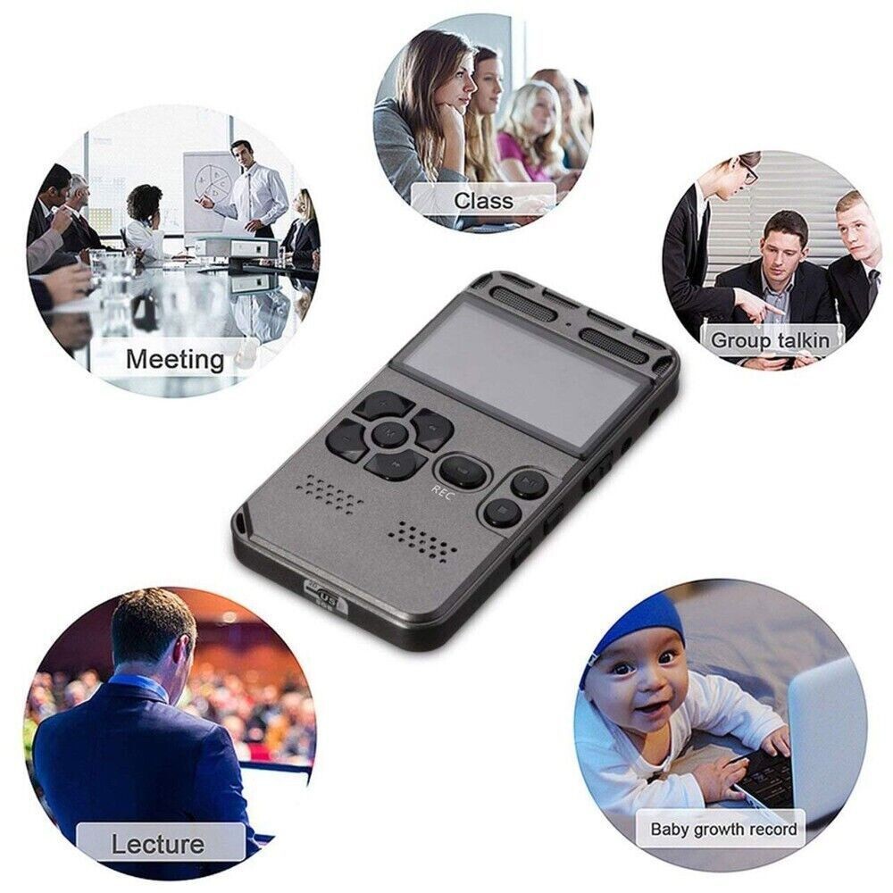 64GB Digital Voice Recorder with LCD Display & MP3 Playback
