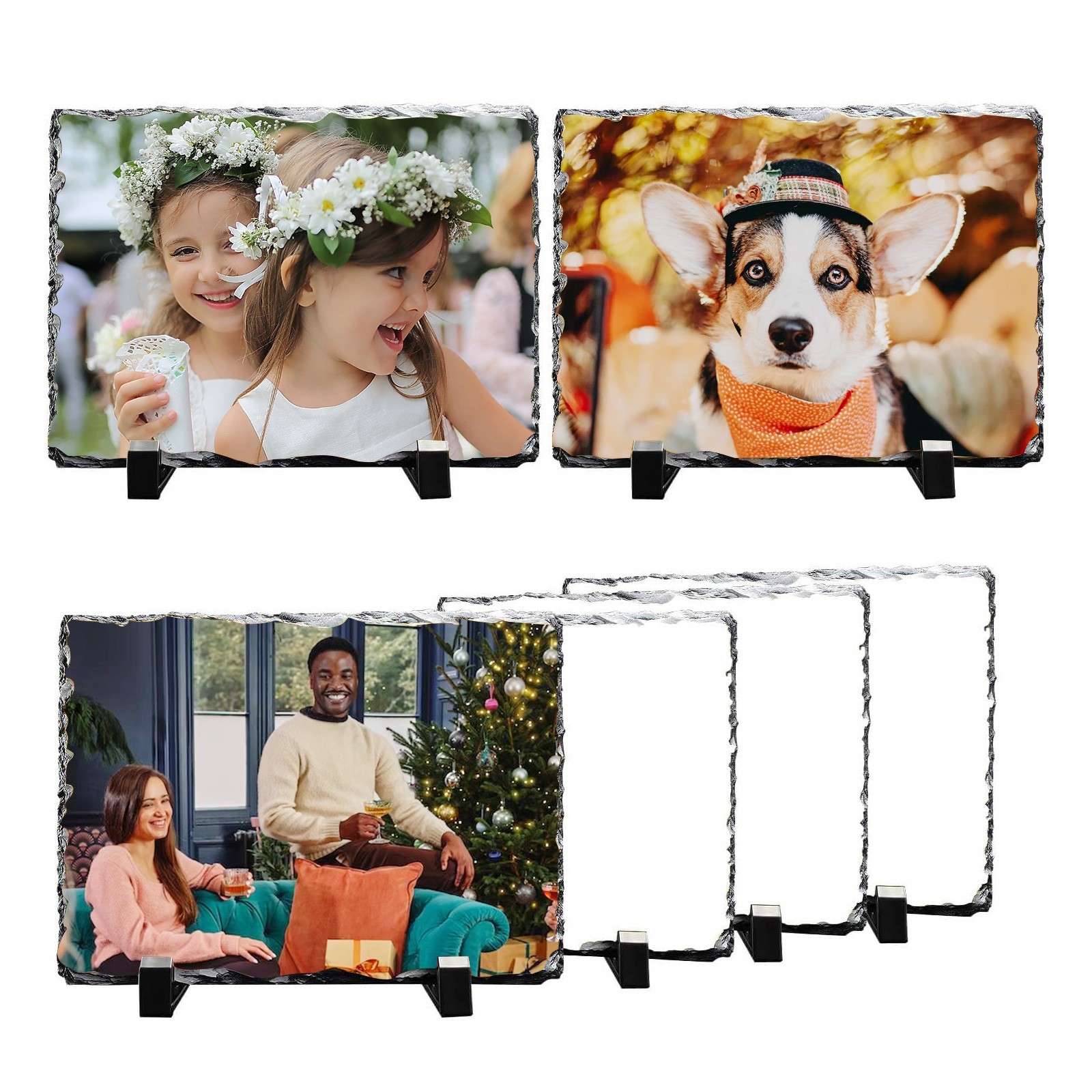 28pcs 5.9inx7.9in Sublimation Rectangle Photo Slate Rock Plaque Blanks DIY