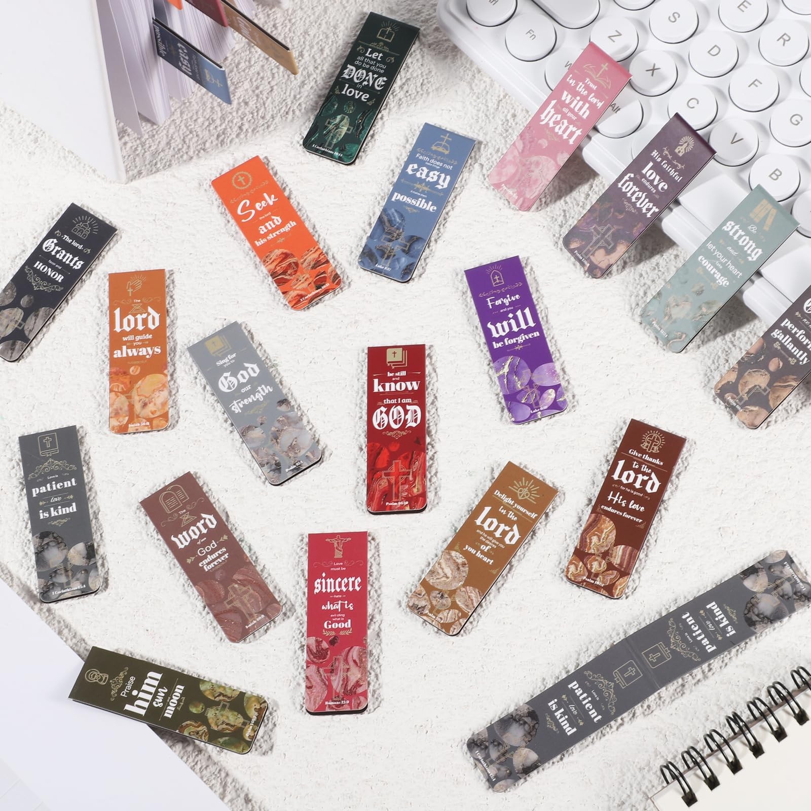 48 Pcs Bible Verse Magnetic Bookmarks Christian Page Markers 24 Styles