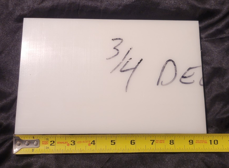 Delrin 3/4 x 6 x 9 1/2″ Sheet (.750 x 6.000 x 9.500) INV#X-123
