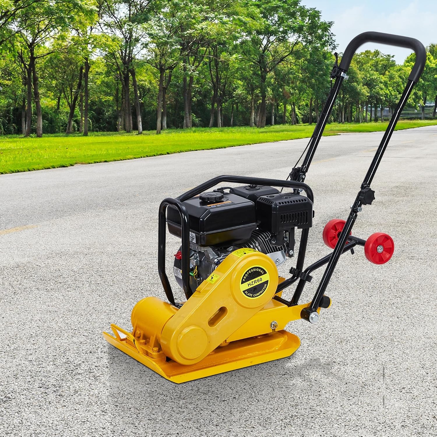 Plate Compactor Rammer Dirt Soil Asphalt Tamper 7HP 212CC Gas Jump Jack Tamper