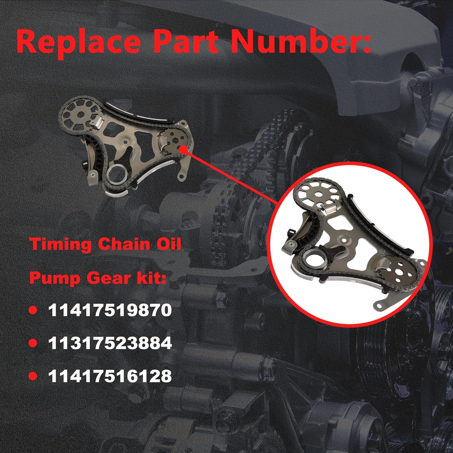 3.0L N52 N53 N55 Timing Chain Kit w/ Oil Pump Gear for BMW 330i 525i X5 X6 06-13