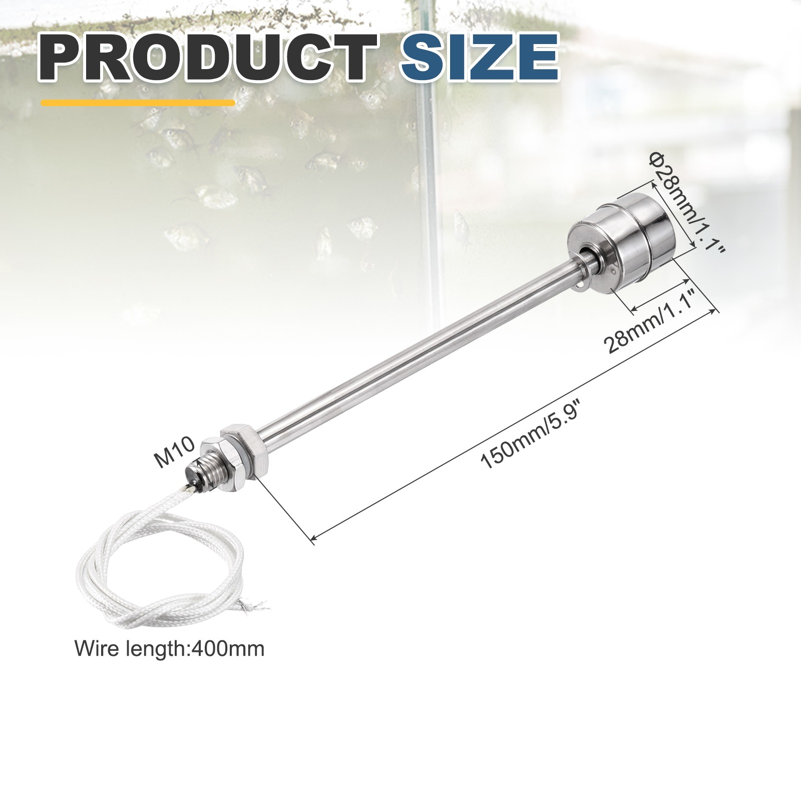 Float Switch 150mm Rod 110V 0.2A Vertical Single Tank Liquid Level Sensor