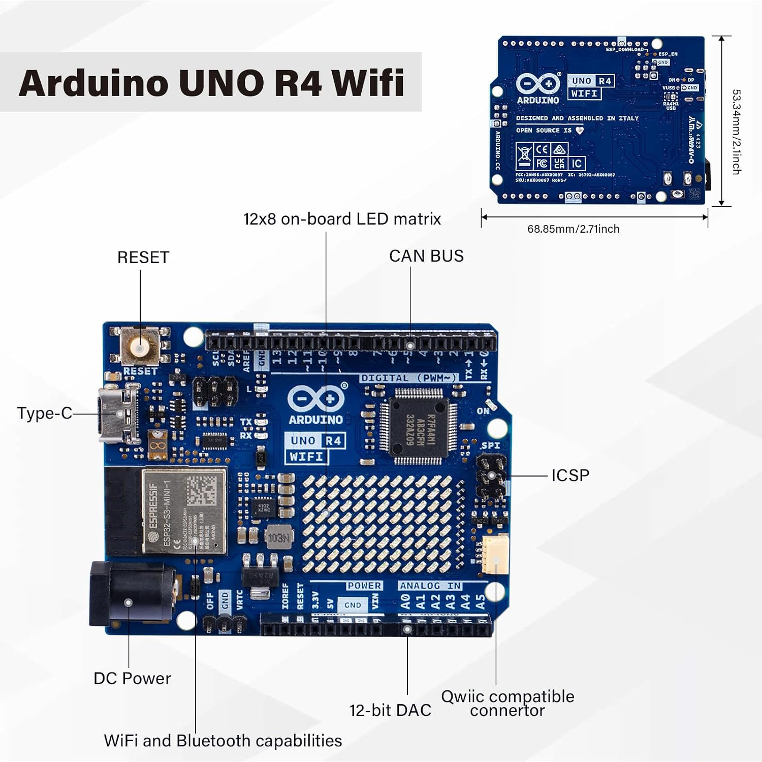 Starter Kit for Arduino UNO R4 Wifi, UNO R4 Wifi Board with Tutorial for Program