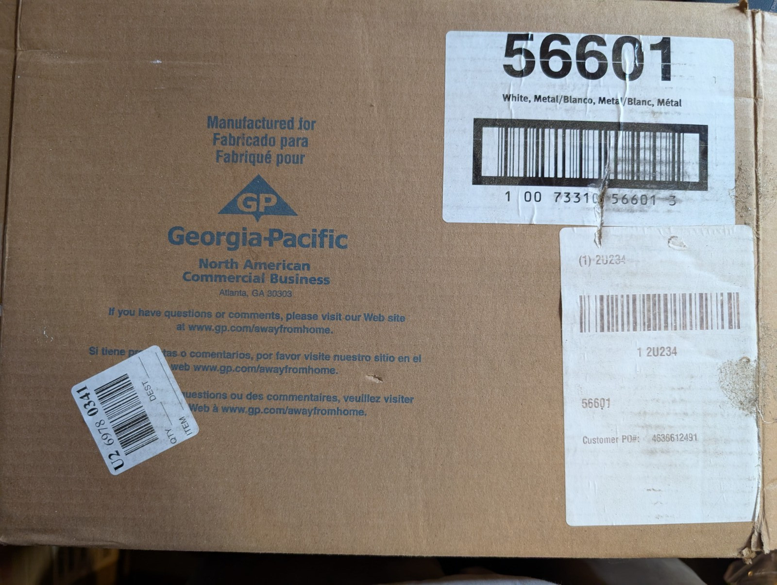Georgia Pacific 56601 White Metal Paper Towel Dispenser
