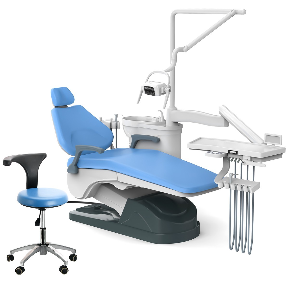 110V Dental Unit Chair Computer Controlled DC Motor PU Leather & Stool CE FDA