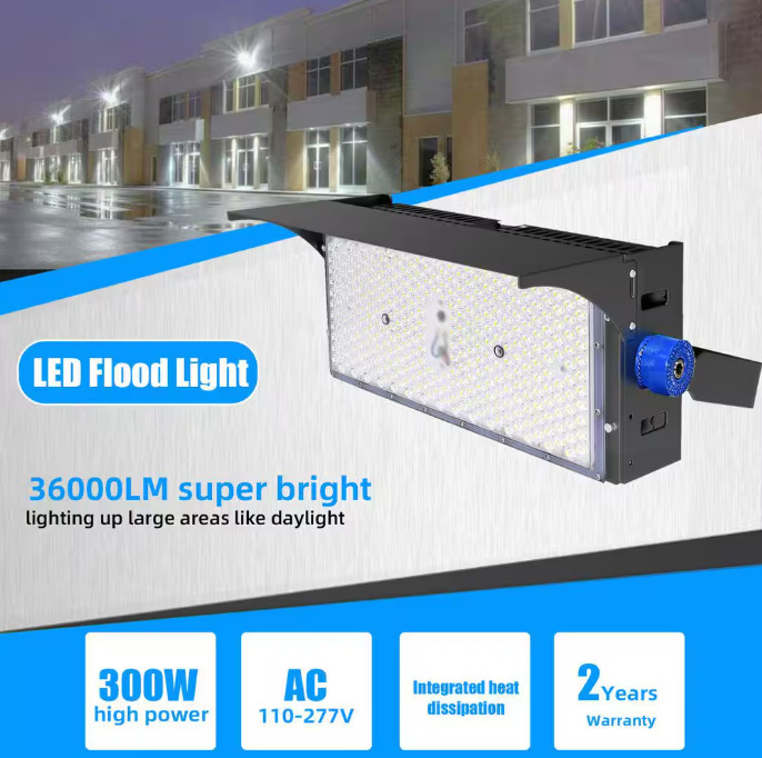 1000-Watt equivalent 36000 Lumens 120° Black LED Stadium Light 110-Volt to 277-