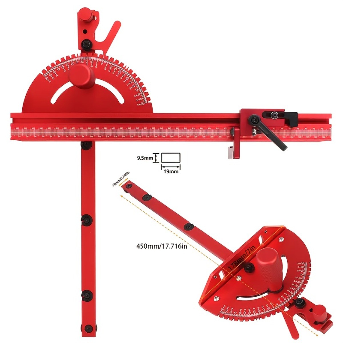 Heavy-Duty Miter Gauges 400mm Miter Gauges With A Track Stop System Guide Rails