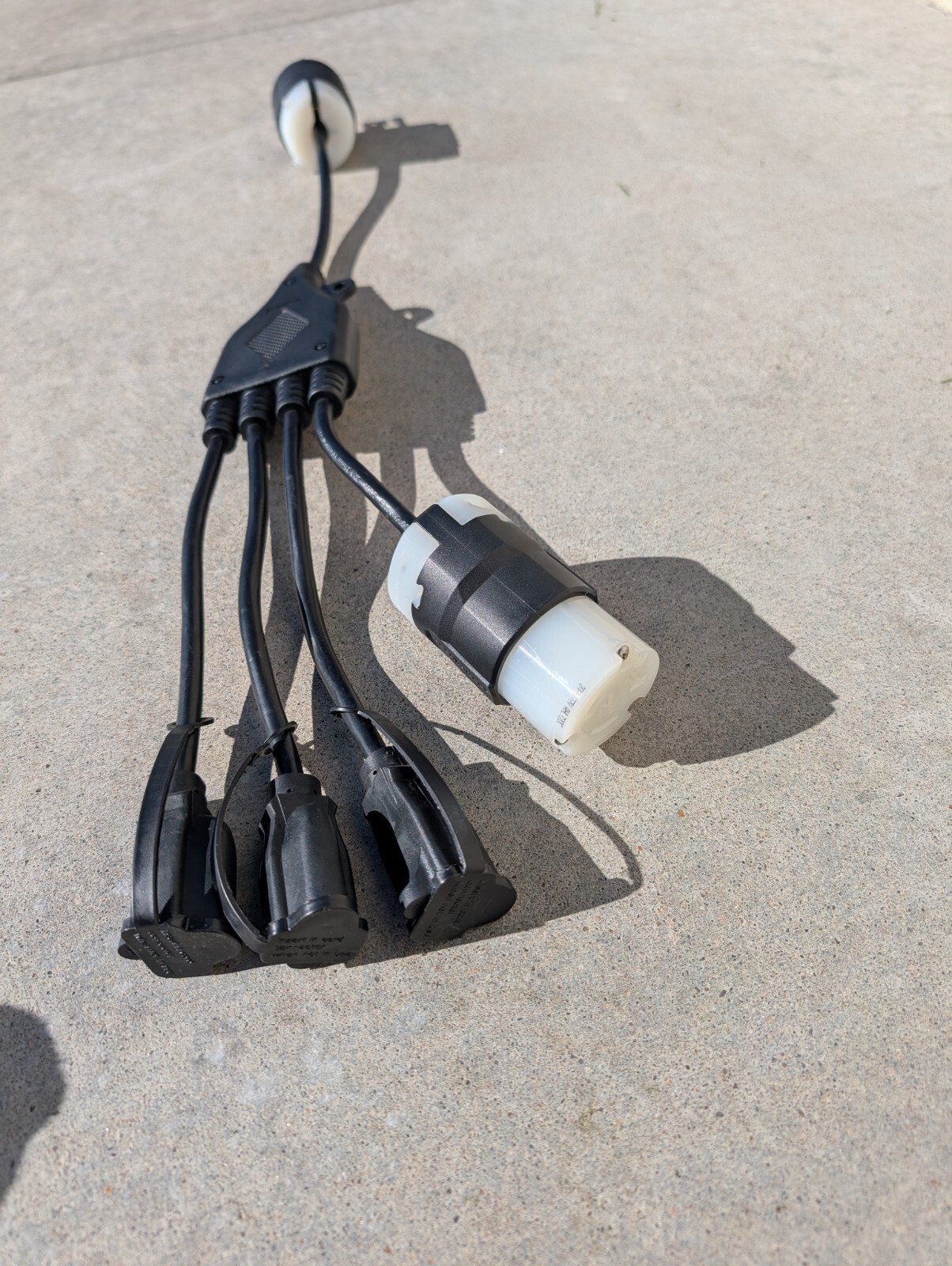 24 inch 1 to 4 Outlet Locomotive Refrigerator Adapter Splitter Cable Plug Cord