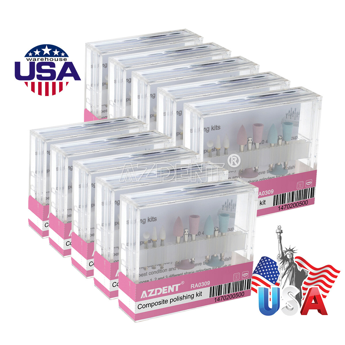 Uso Dental Kit de Pulido de Resina Compuesta RA0309 Adapto para Baja Velocidad