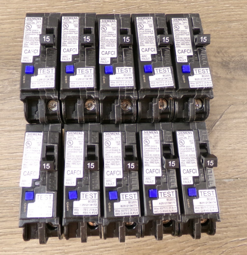 SIEMENS QA115AFCN 15A AFCI PLUG ON NEUTRAL (NO PIGTAIL WIRE) (Box of 10) S7