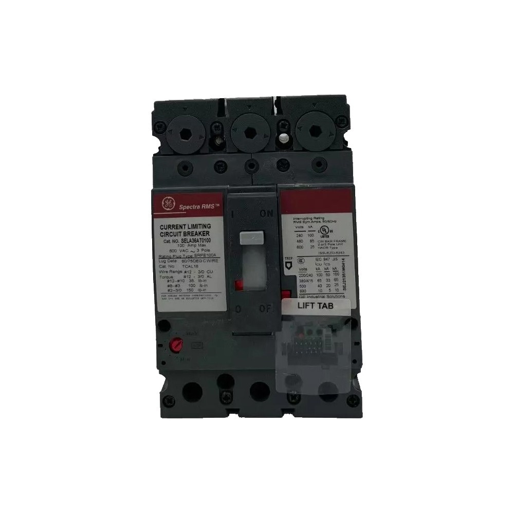 NIB – GE – SELA36AT0100 – Molded Case Circuit Breaker – 100A, 3-Phases, 600V