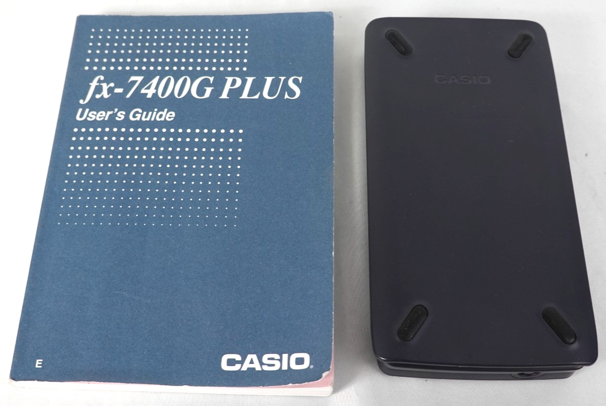 Casio FX-7400G Plus Power Graphic Graphing Calculator Manual Cover Black tested