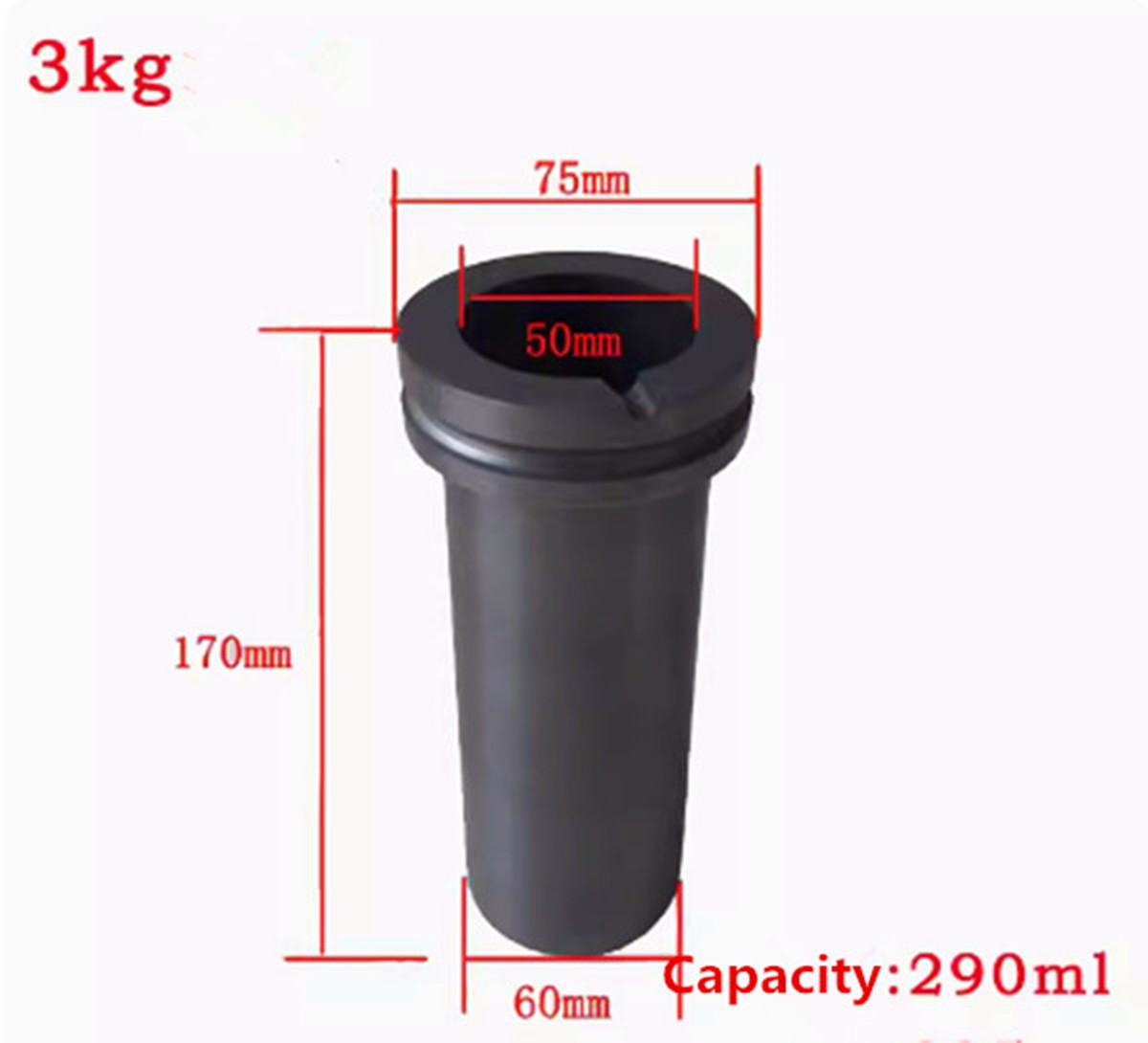 0.5/2/5KG Graphite Crucible Gold Metal Smelting Jewelry Tool for Melting Furnace