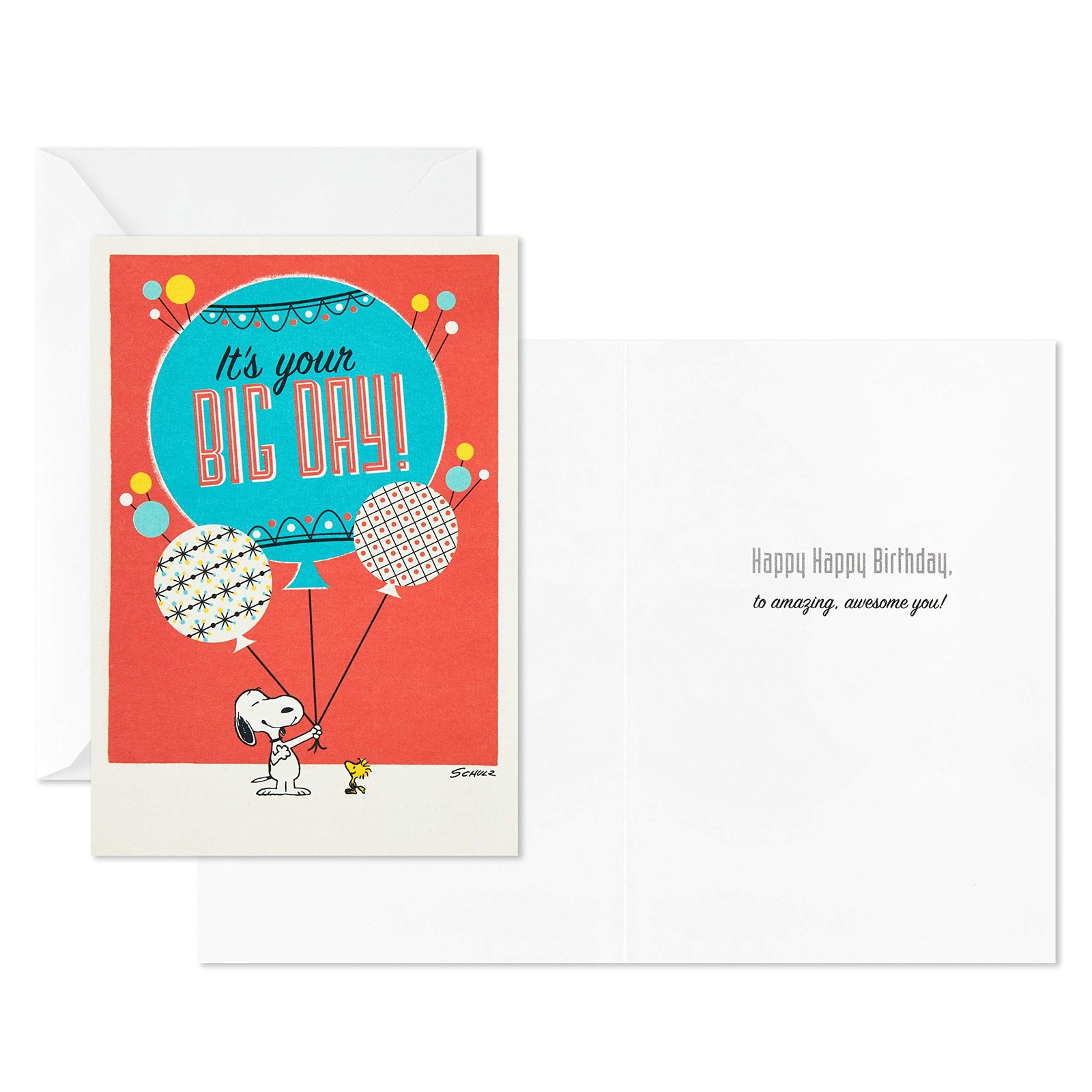 Hallmark Peanuts Birthday Cards Assortment, Snoopy 5″ x 7.2″, Designs