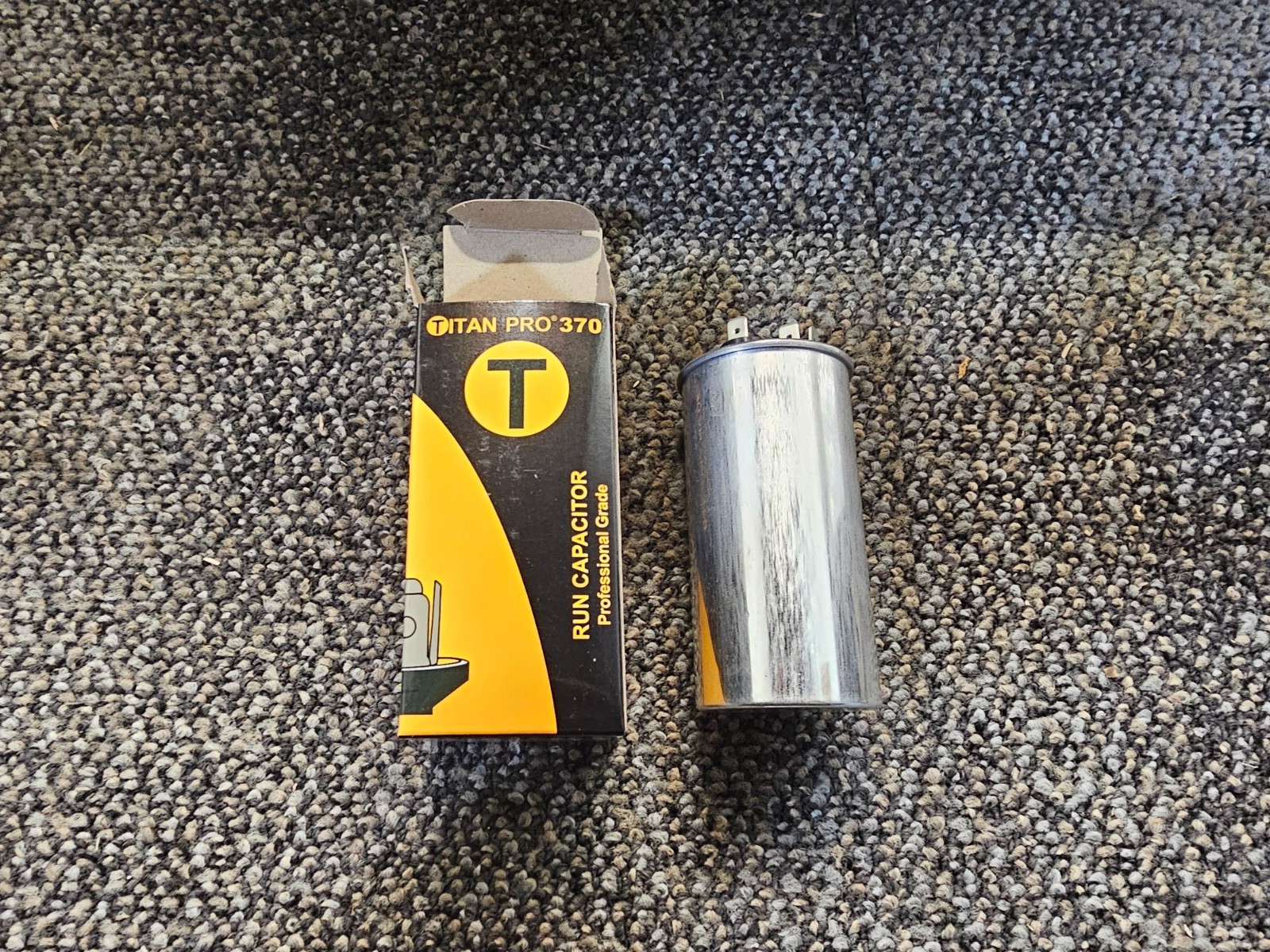 (QTY 5) TitanPro TRCD455 HVAC Round Dual Motor Run Capacitor. 45/5 MFD/UF 370V