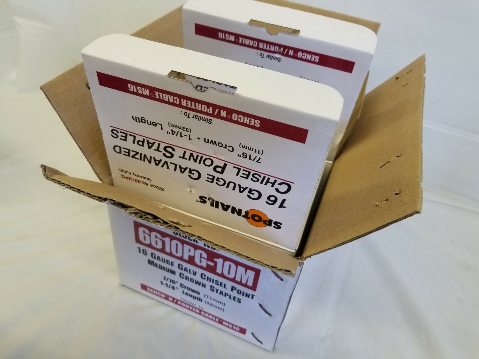 Spotnails 6610PG 16 Gauge 1-1/4″ Leg x 7/16″ Medium Crown Staples 10,000 Count