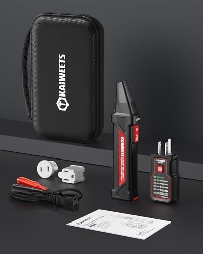 KAIWEETS Circuit Breaker Finder Tool Kit, GFCI Outlet Tester with DualSided L…
