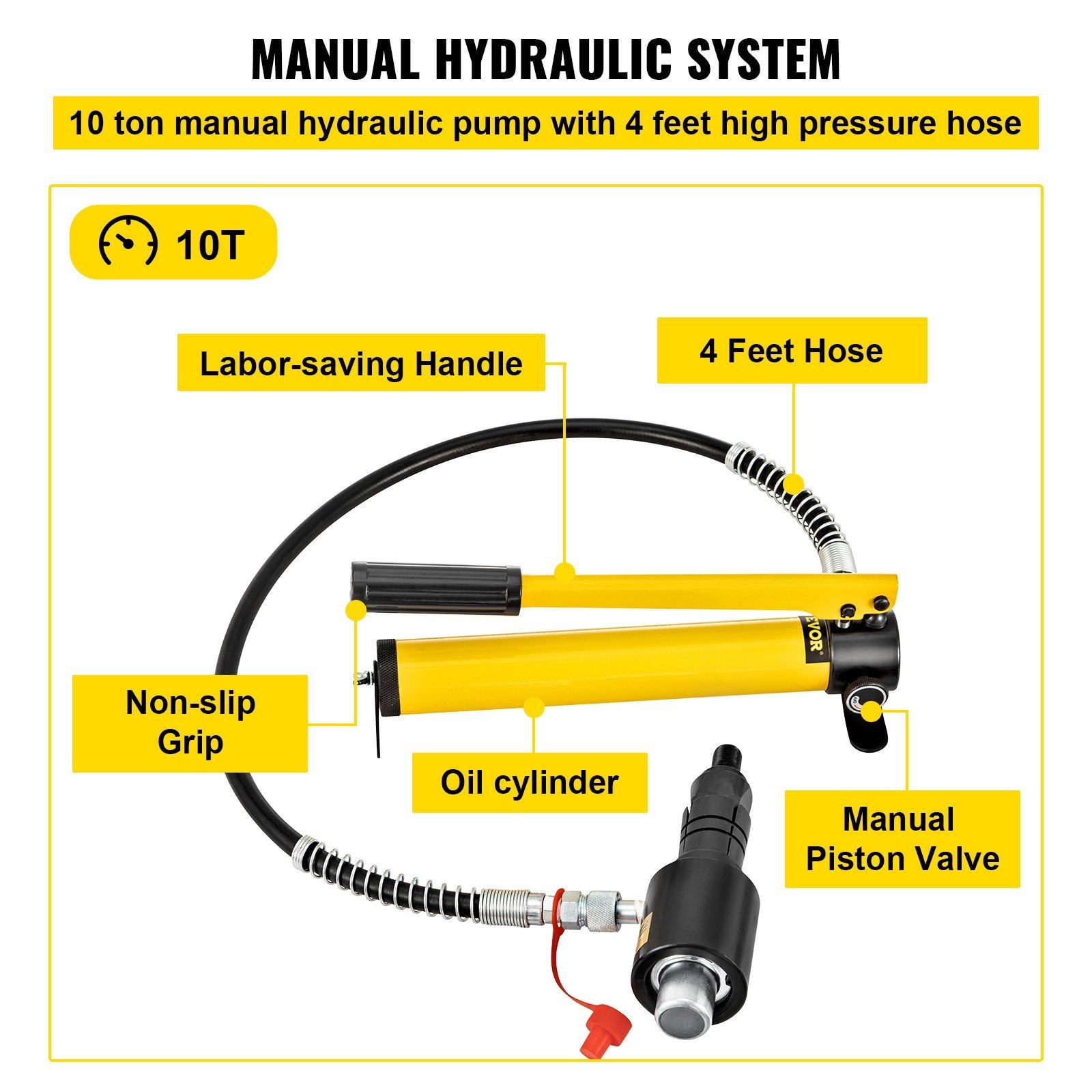 10T Powerful Hydraulic Pipe Expander 1-5/8″ to 4-1/4″ Long Service Life