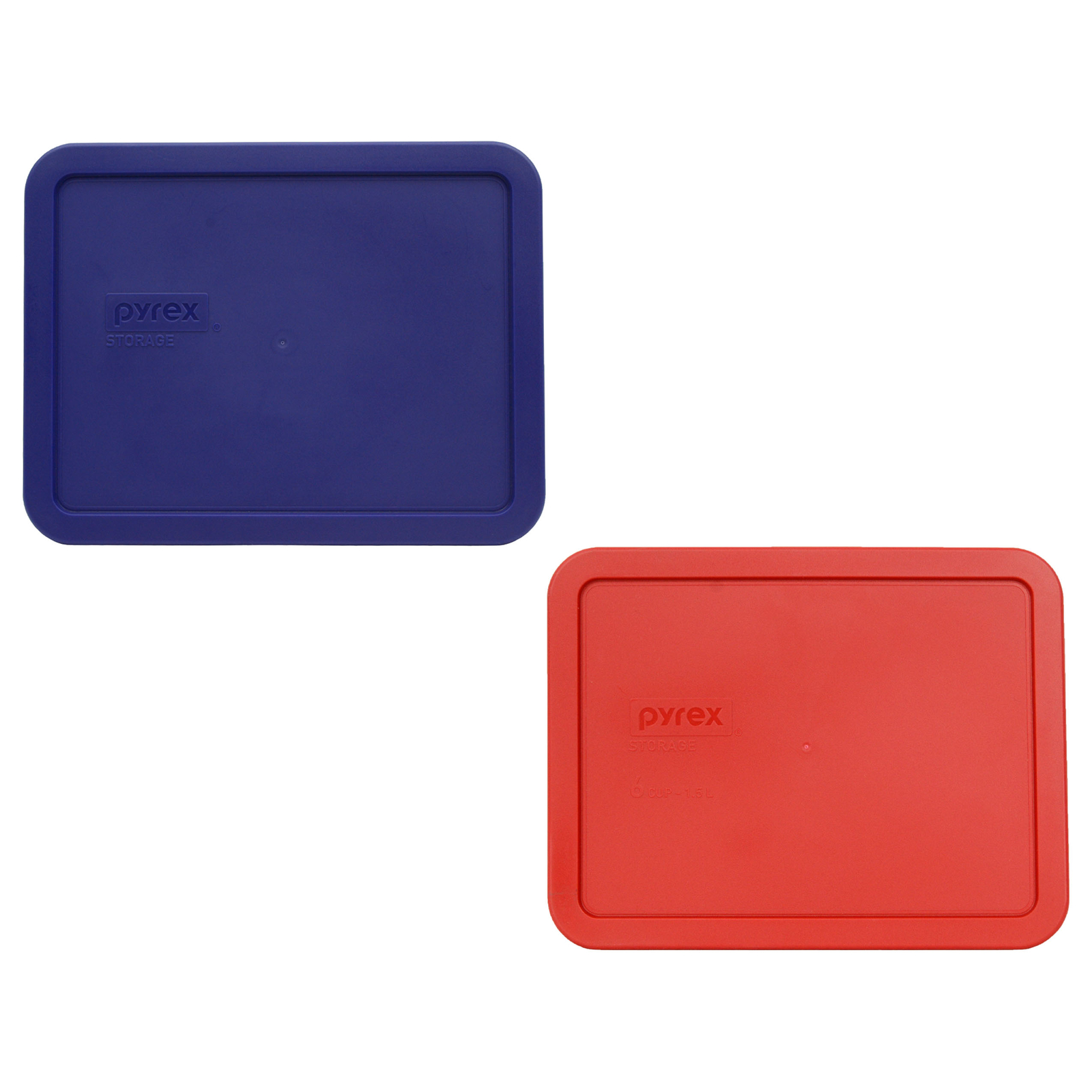 Pyrex (1) 7211-PC Navy Blue Plastic Lid & (1) 7211-PC Poppy Red Plastic Lid