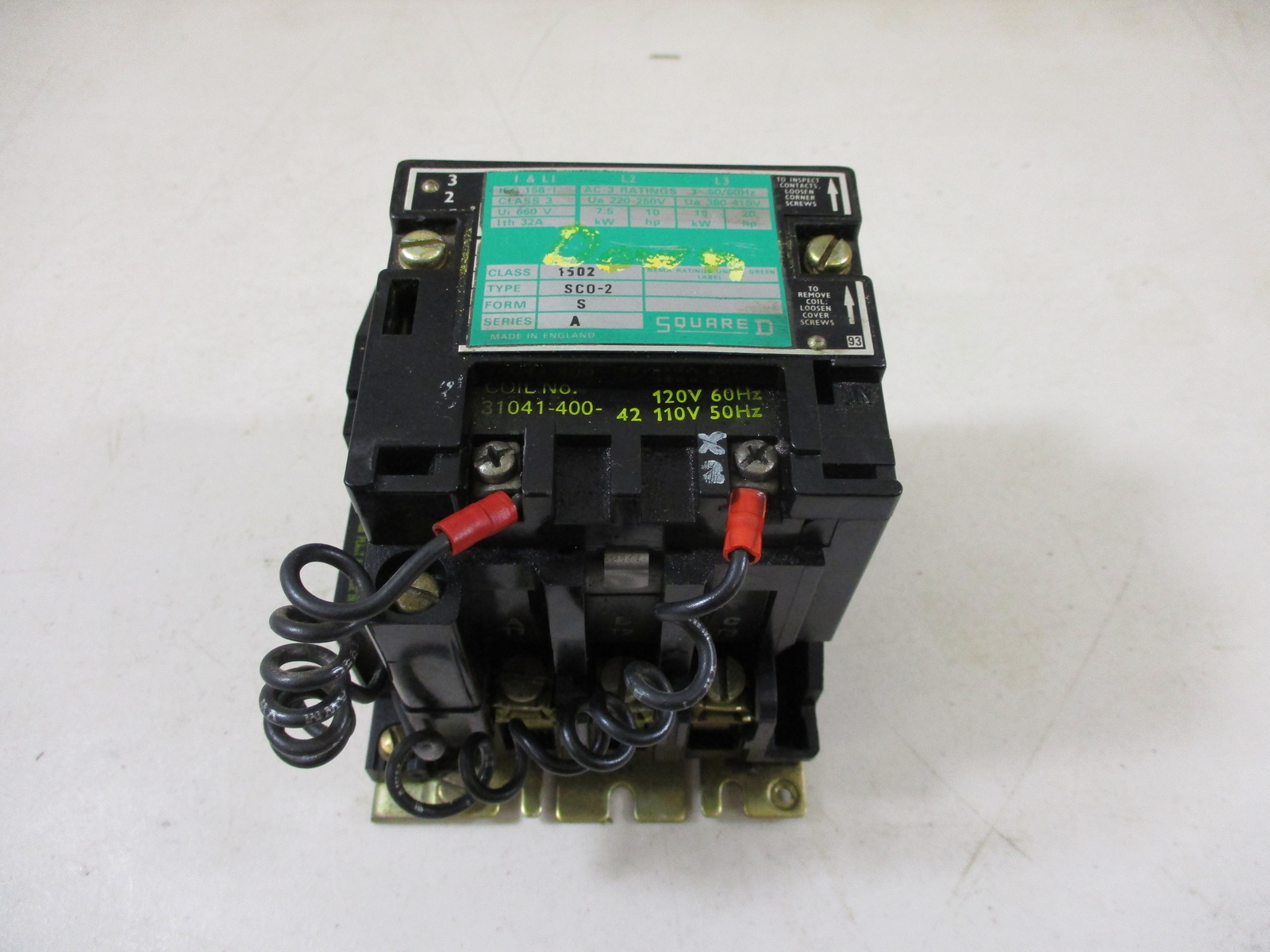 SQUARE D 1502 TYPE SCO2-S SERIES A RELAY w/9999 TYPE ST1 SUPPRESSION MODULE