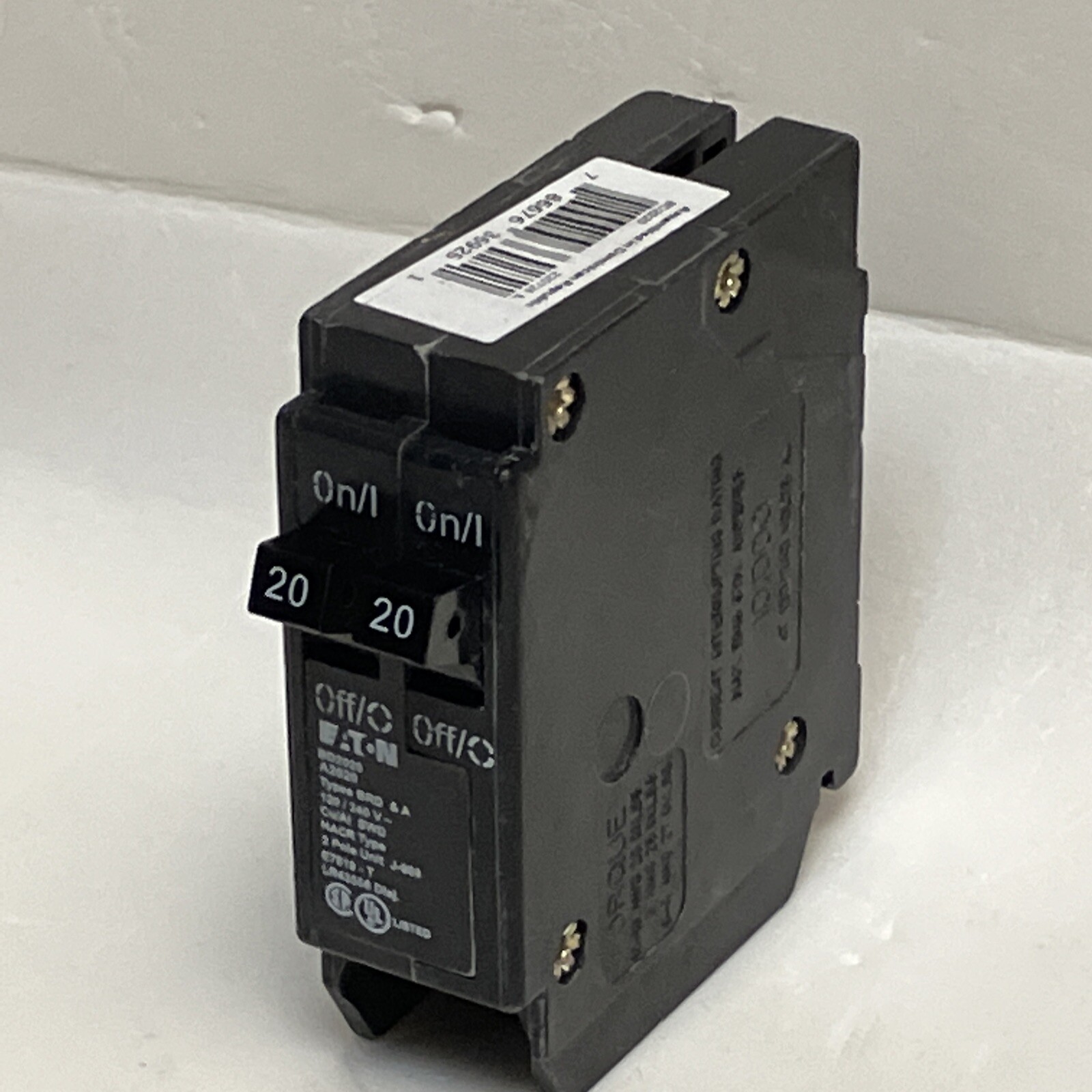Eaton Cutler-Hammer BD2020 BR2020 Breaker W/O Rejection Clip 20/20 Amp 120V ~NEW