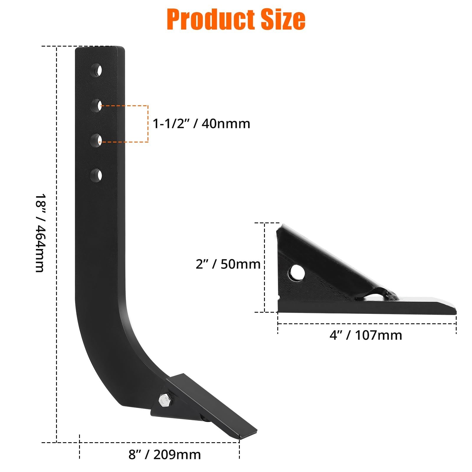 1 PCS 8″ Box Blade Shank Ripper Shanks Scarifier Tooth with 4 Holes for Tractor