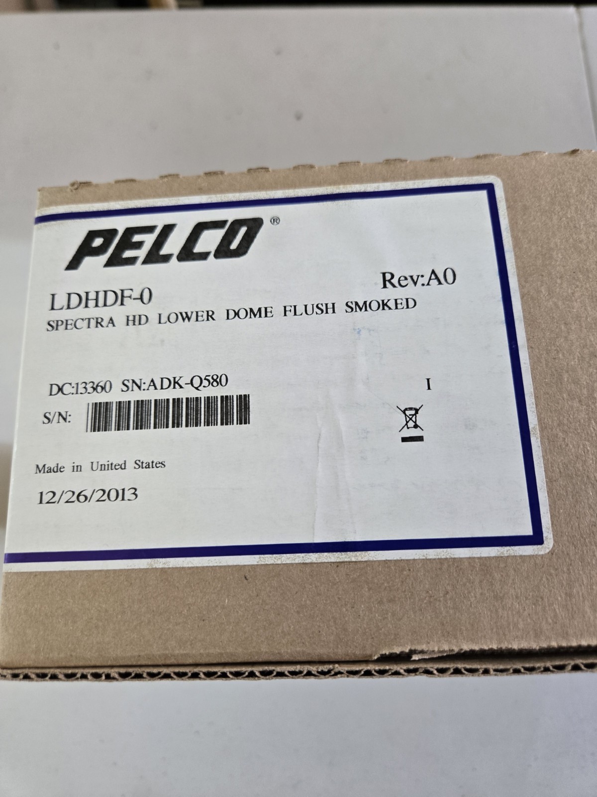 Pelco LDHDF-0 SPECTRA HD LOWER DOME FLUSH MOUNT