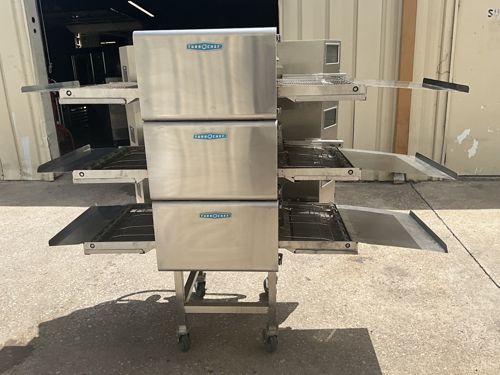 2025 TurboChef HHC2020 High Speed Conveyor Triple Stack Pizza Oven with stand B