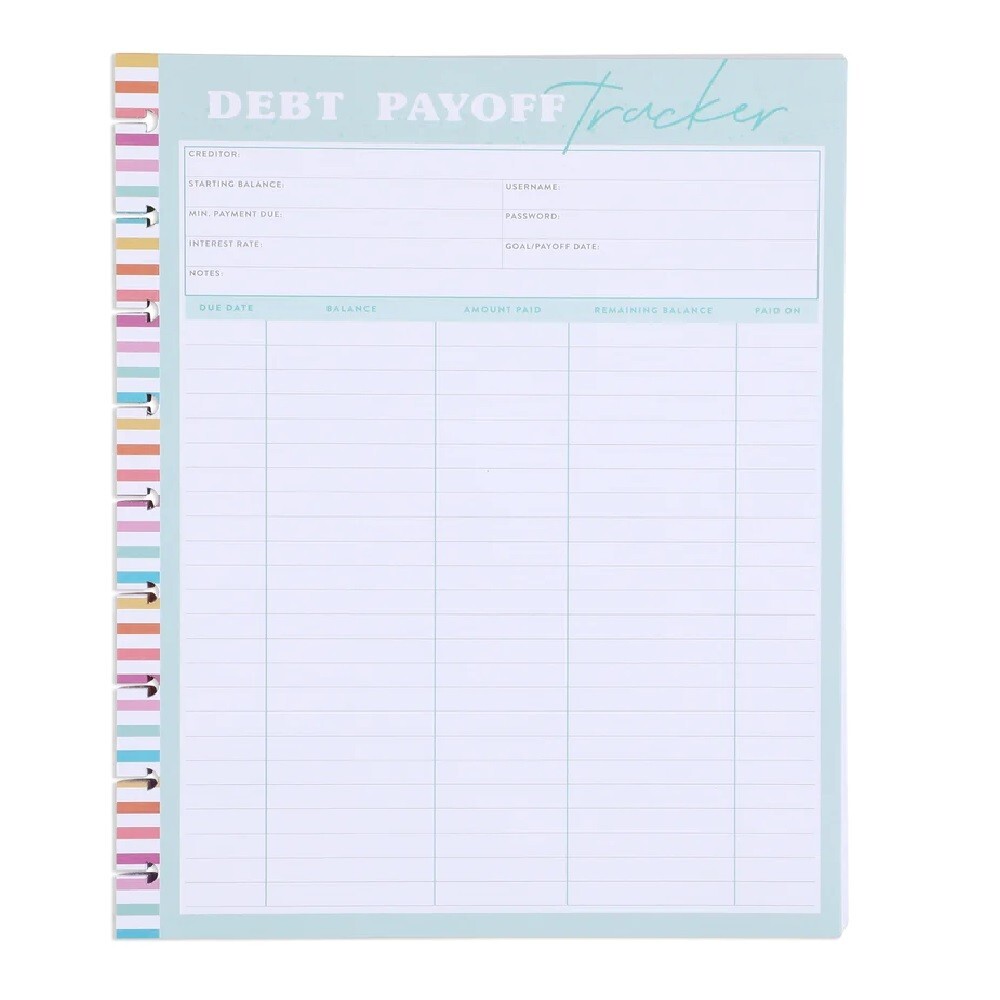 The Happy Planner Debt Payoff Ring Bound Daily Tracker, 40 Sheets