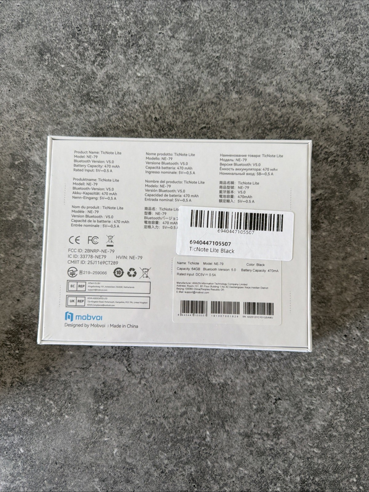 New In Open Box Mobvoi TicNote Lite